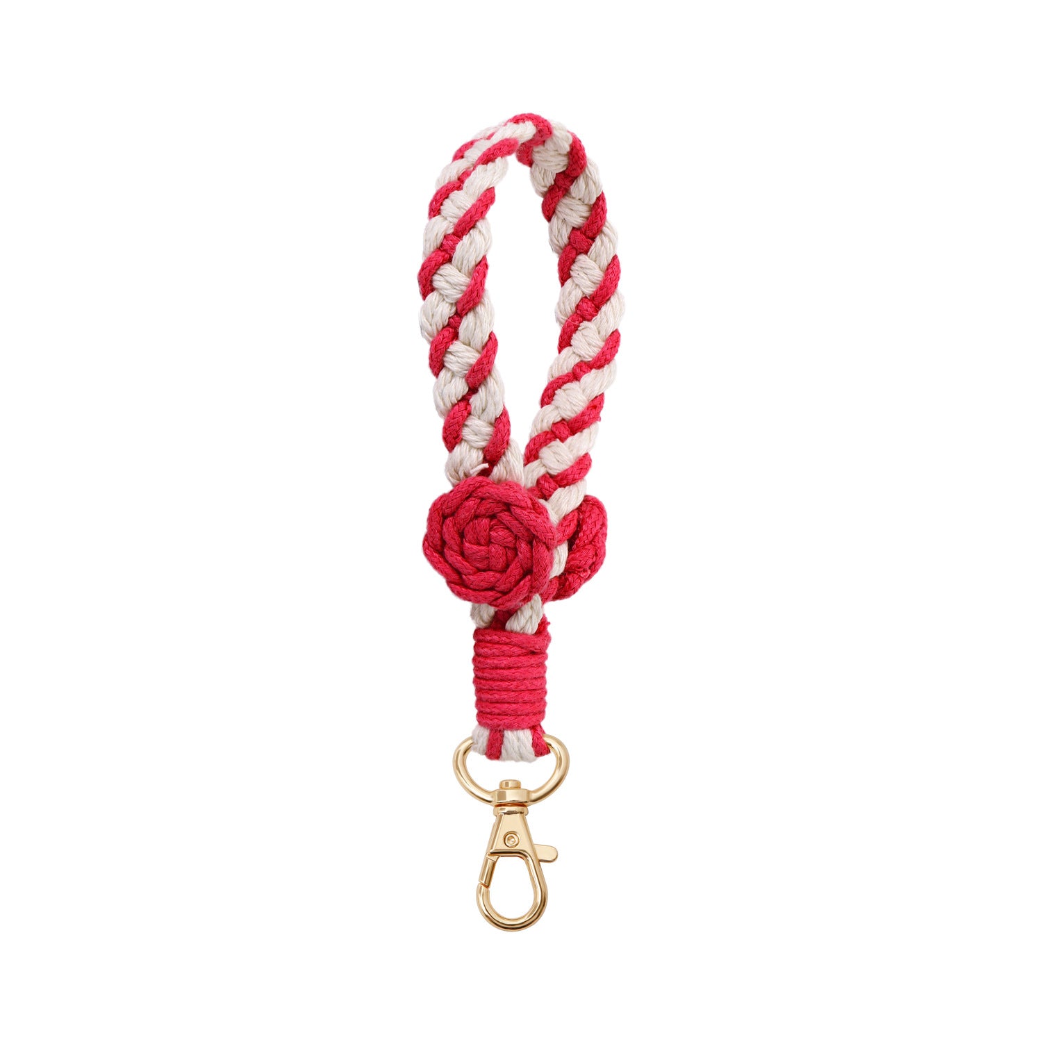 Wholesale Intangible Cultural Heritage Handmade Weaving High End Rural Style Rose Flowers Mobile Phone Hanging Rope Keychains